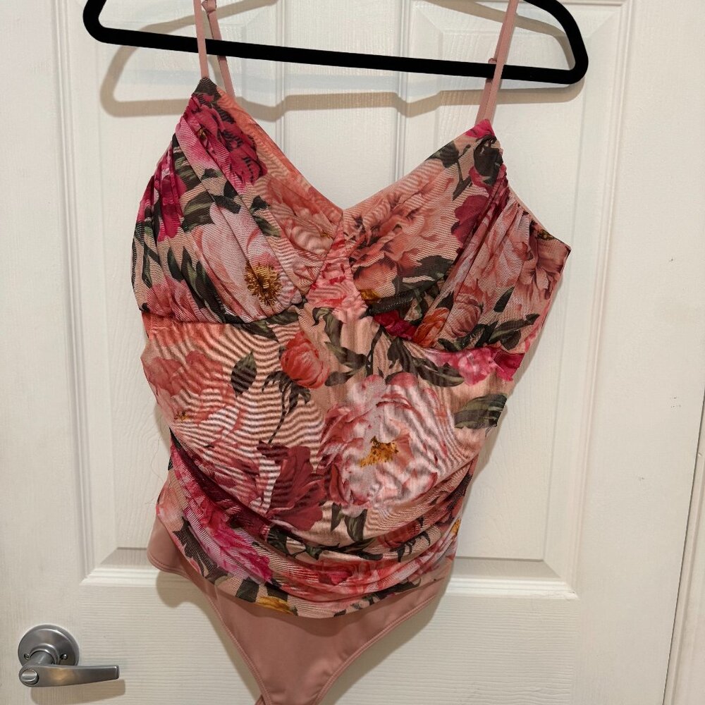 Floral ruched bodysuit